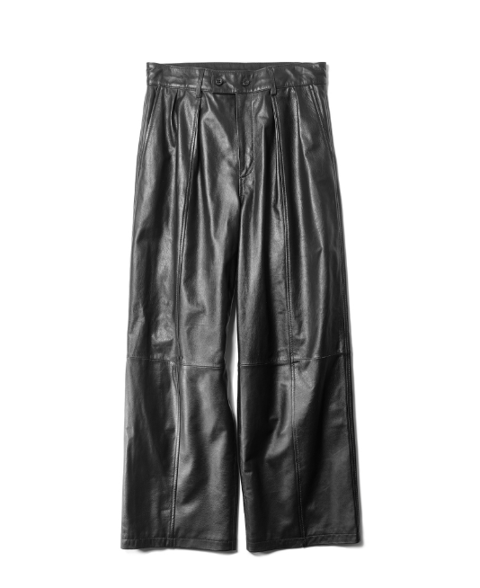 Smooth Leather WIDE SLACKS