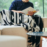 Large - Native Motif Cotton Pile Blanket - Black