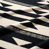 Large - Native Motif Cotton Pile Blanket - Black