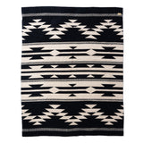 Large - Native Motif Cotton Pile Blanket - Black