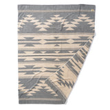 Large - Native Motif Cotton Pile Blanket - Beige