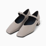 Square Toe Strap Heels