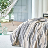 Large - Native Motif Cotton Pile Blanket - Beige