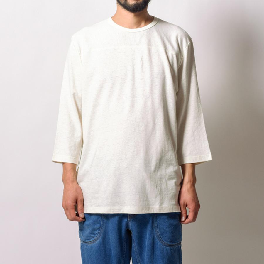 LINEN FOOTBALL L S TEE - Tシャツ