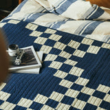 Patchwork Quilt Cover - Navy