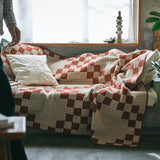 Patchwork Quilt Cover - Red