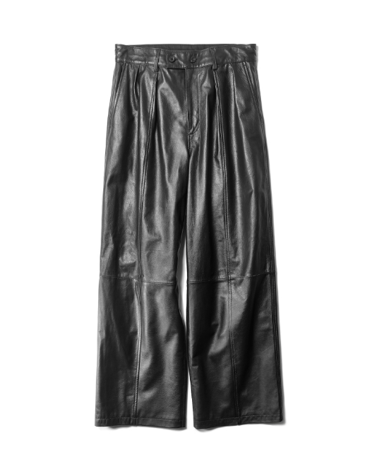 Smooth Leather WIDE SLACKS