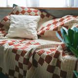 Patchwork Quilt Cover - Red