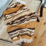 Native Motif Cotton Pile Blanket - Brown