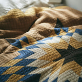 Patchwork Quilt Cover - Camel