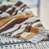 Native Motif Cotton Pile Blanket - Brown