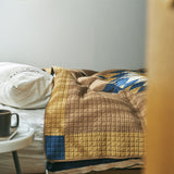 Patchwork Quilt Cover - Camel