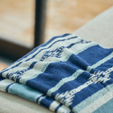 Native Stripe Cotton Pile Blanket - Blue