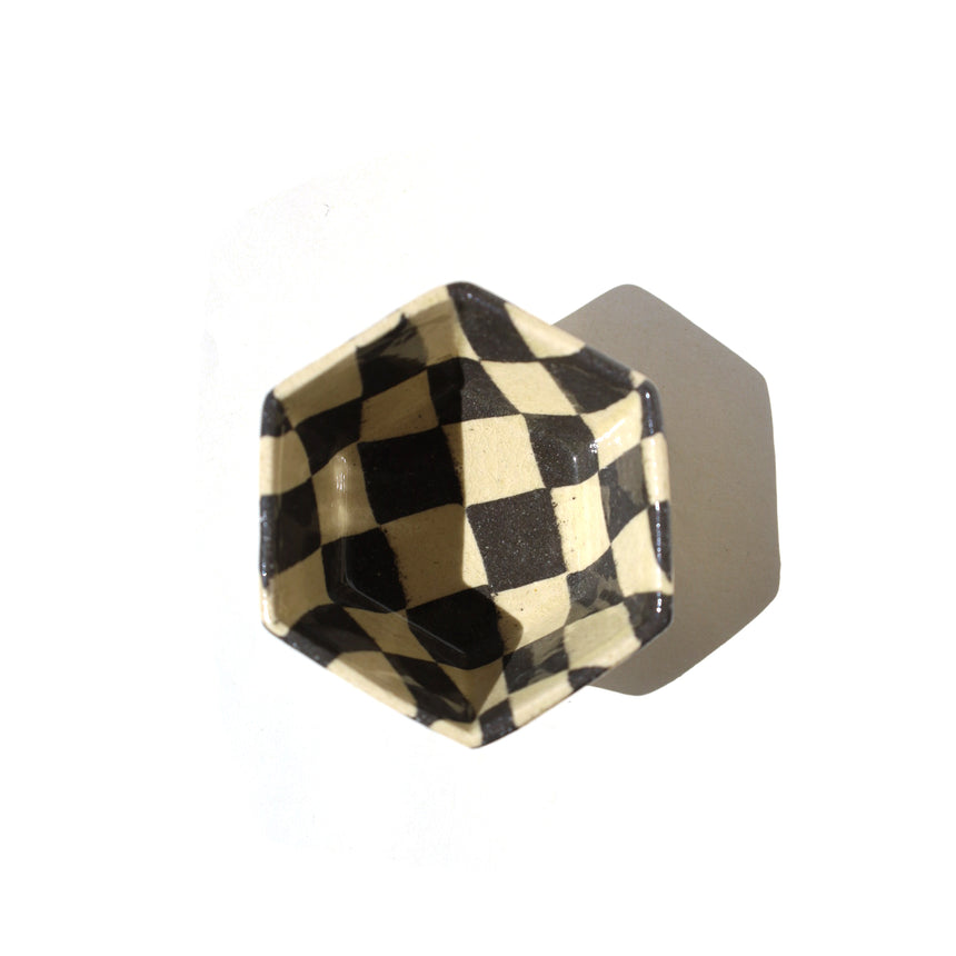 Hanako. S Hexagonal Small Bowl -Checker