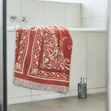 Bandana Cotton Pile Blanket - Red