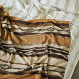 Large - Native Stripe Cotton Pile Blanket - Brown