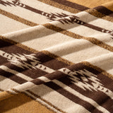 Large - Native Stripe Cotton Pile Blanket - Brown