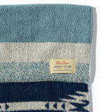 Large - Native Stripe Cotton Pile Blanket - Blue