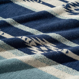 Large - Native Stripe Cotton Pile Blanket - Blue