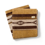 Large - Native Stripe Cotton Pile Blanket - Brown