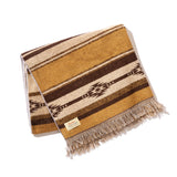 Native Motif Cotton Pile Blanket - Brown