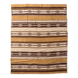 Large - Native Stripe Cotton Pile Blanket - Brown