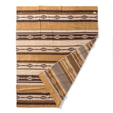 Large - Native Stripe Cotton Pile Blanket - Brown