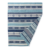 Large - Native Stripe Cotton Pile Blanket - Blue