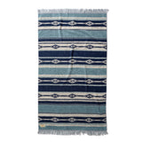 Native Stripe Cotton Pile Blanket - Blue