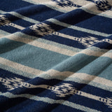 Native Stripe Cotton Pile Blanket - Blue