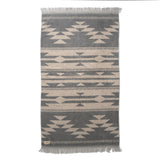 Native Motif Cotton Pile Blanket - Beige