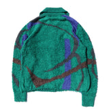 Jacquard Knit Polo Cardigan
