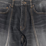 3D Cutting Denim Pants