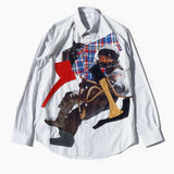 Patched Work and Printed Shirt