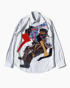 Patched Work and Printed Shirt