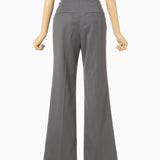 Wool Gabardine Flared Trousers