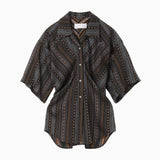 Jacquard Open-Collar Shirt