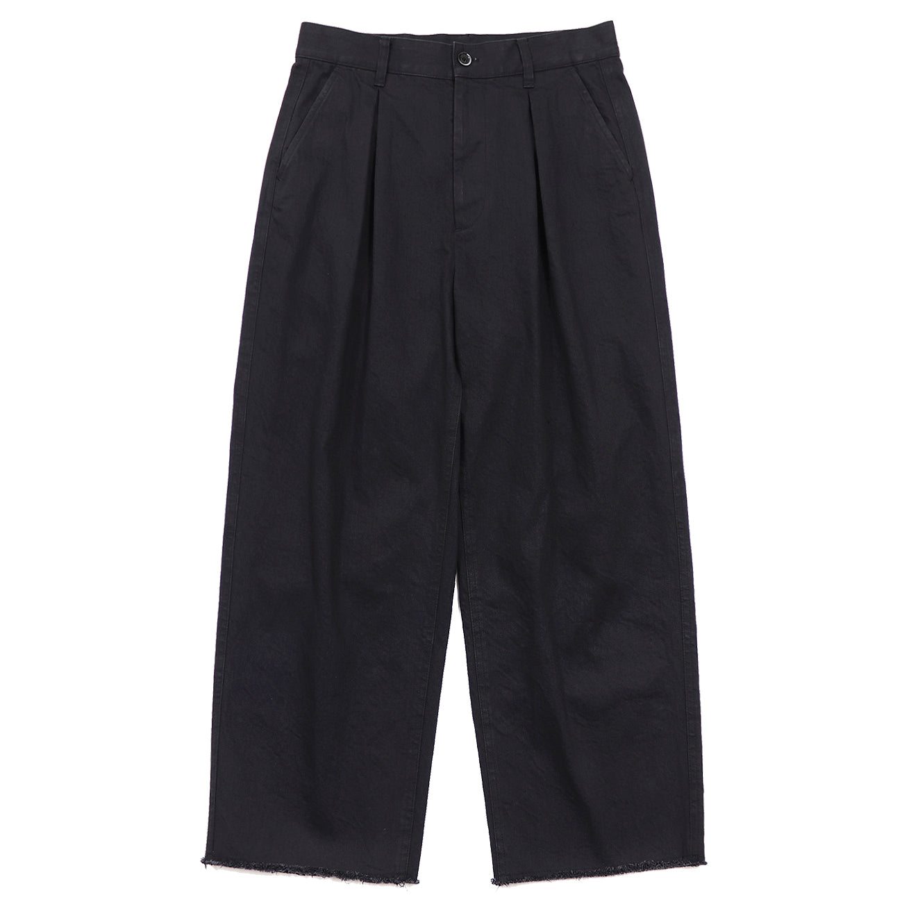 2-Tack Cut off Wide Denim Pants