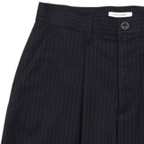 1 Tuck Wide Trouser - Navy Stripe