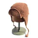 Chunky Knit Wool Flight Cap