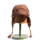 Chunky Knit Wool Flight Cap