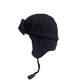 Chunky Knit Wool Flight Cap