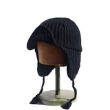 Chunky Knit Wool Flight Cap