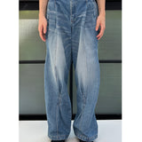 KHOKI- Pleat-Design Denim Pants