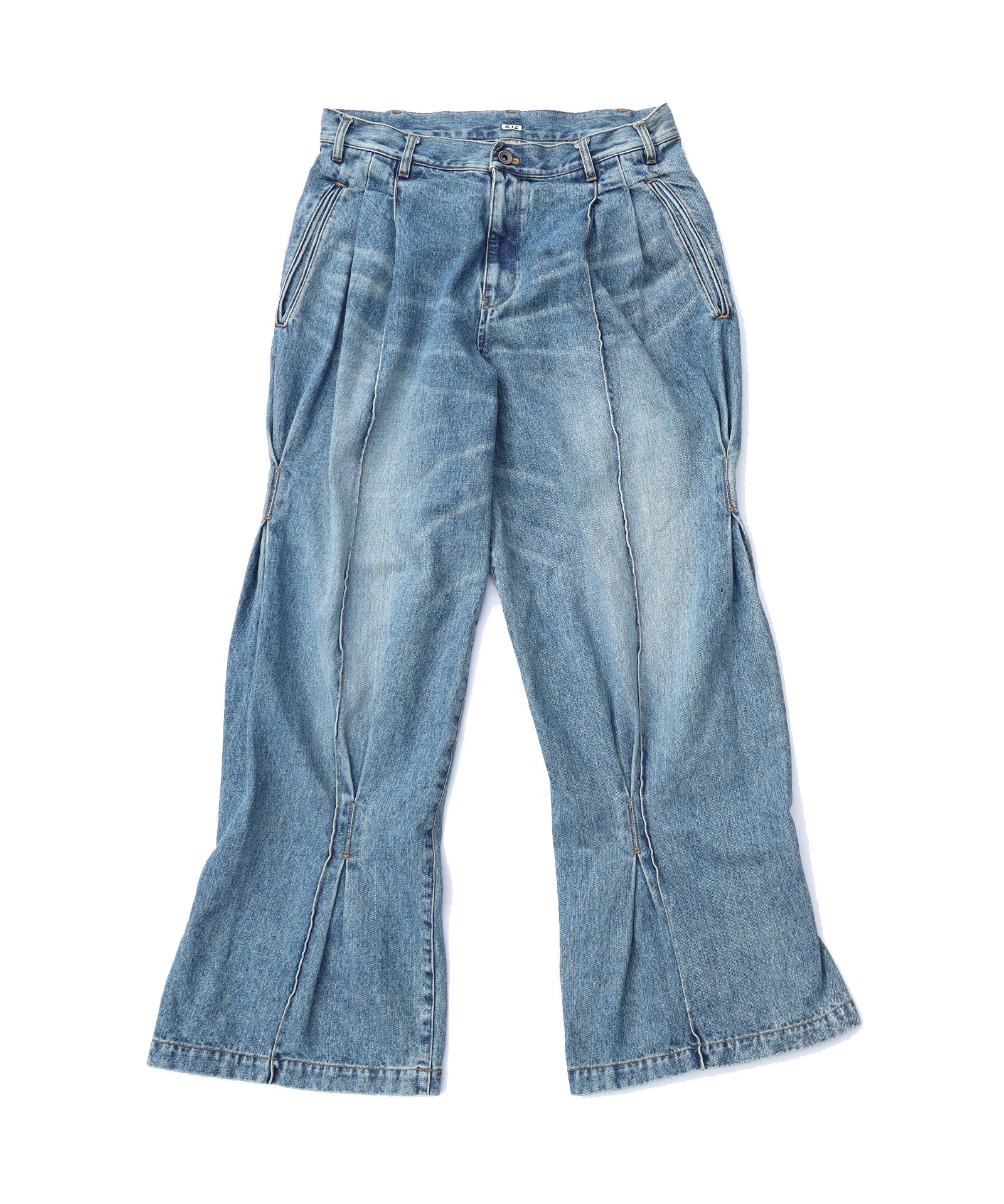 Pleat-Design-Denim-Pants