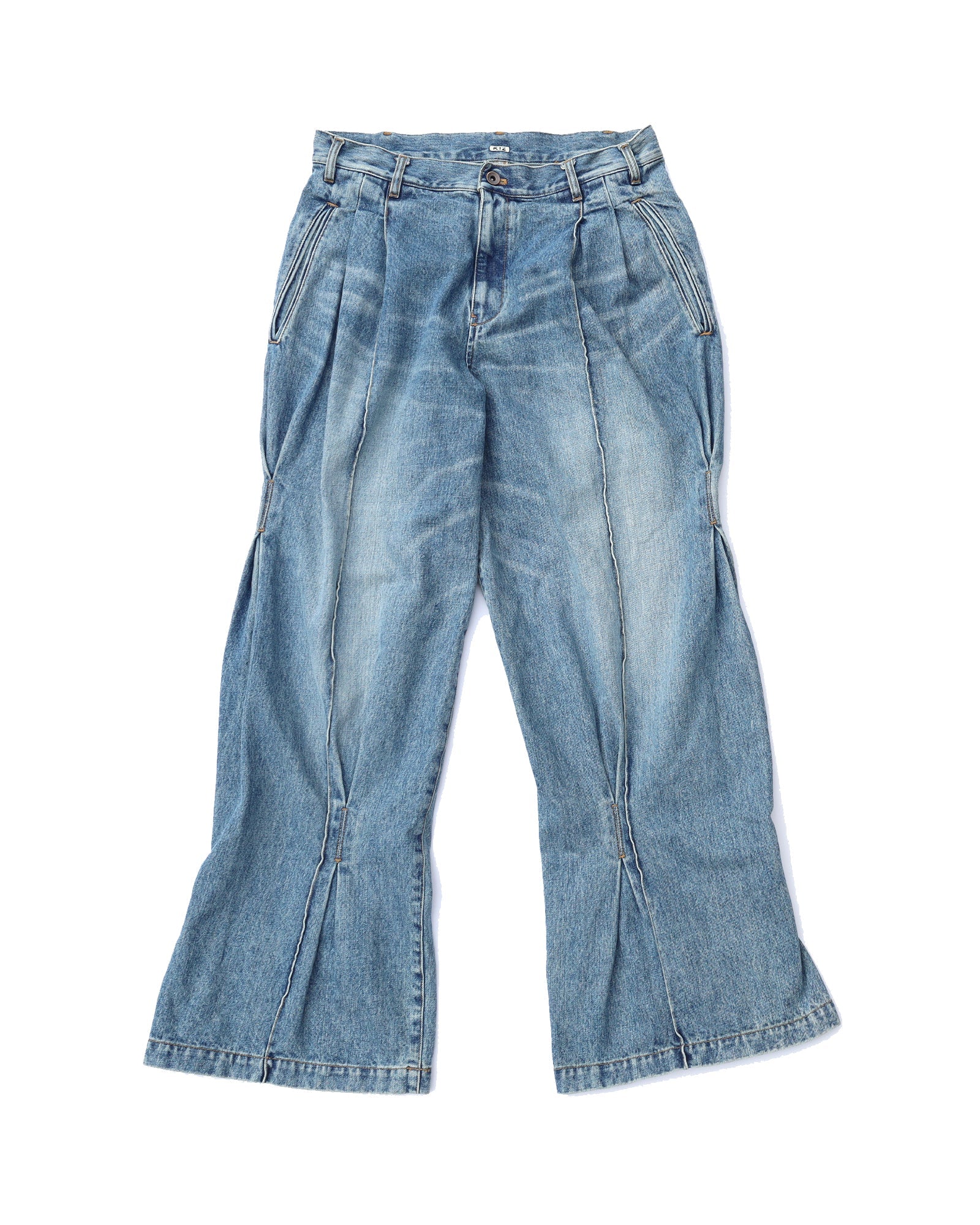 Pleat-Design-Denim-Pants