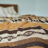 Large - Native Stripe Cotton Pile Blanket - Brown