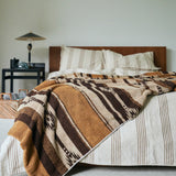 Large - Native Stripe Cotton Pile Blanket - Brown